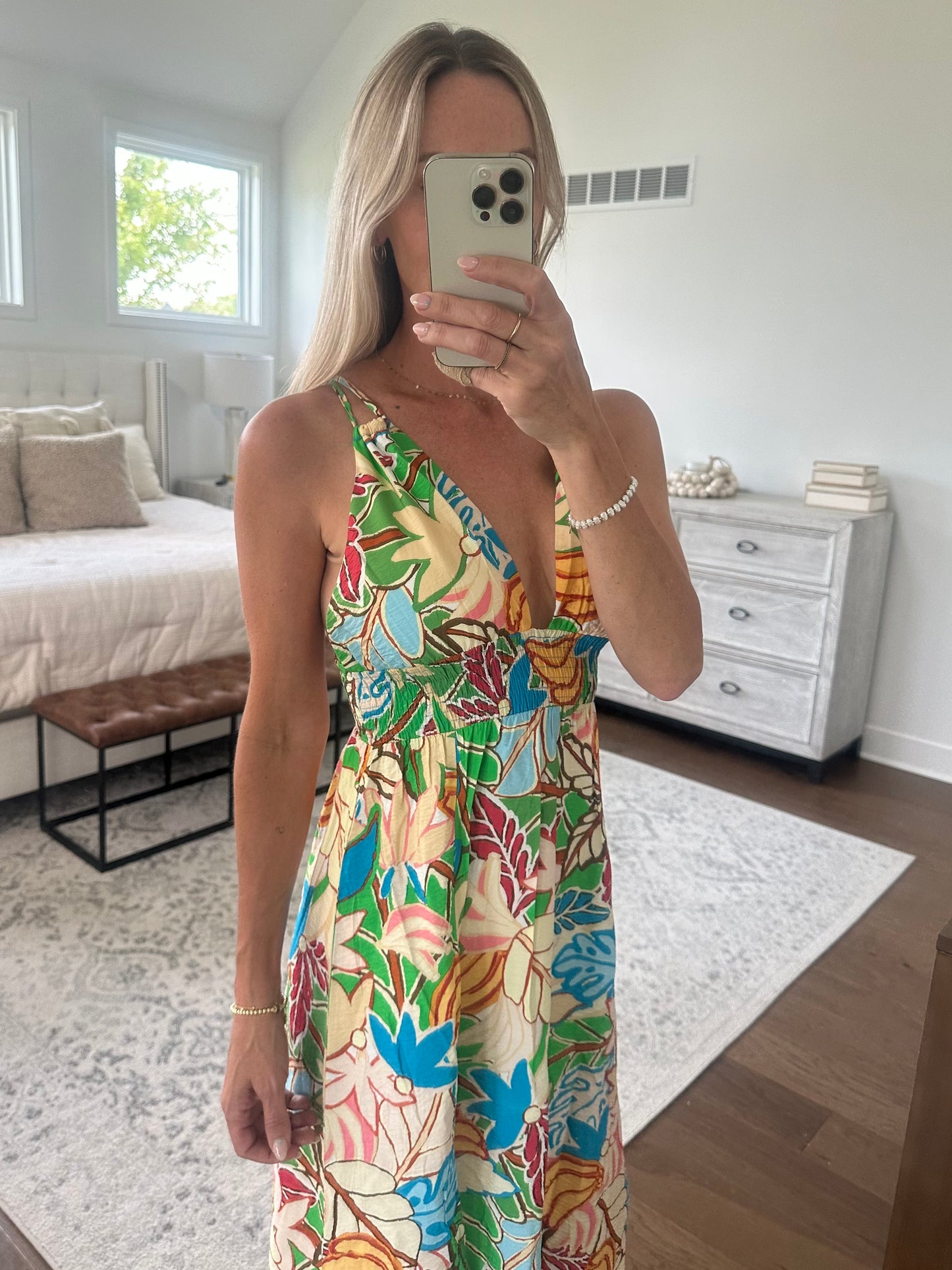 Green Tropical Printed Maxi