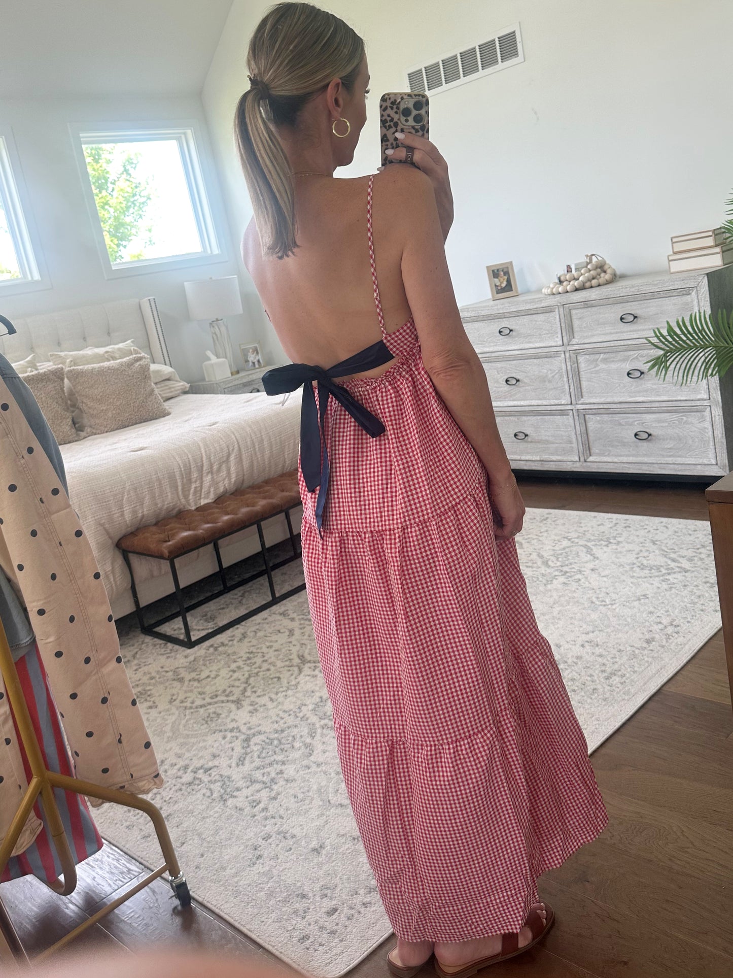 Bow Tie Gingham Dress