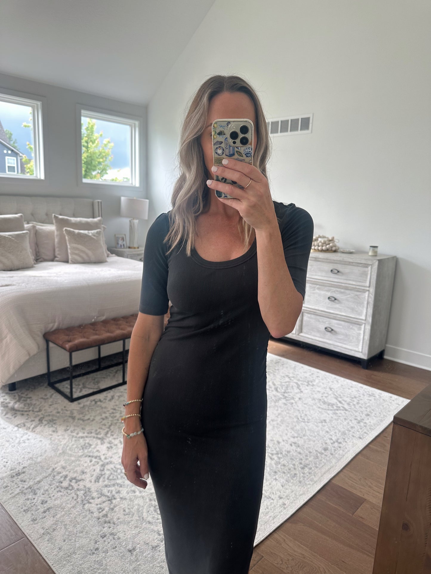 Charcoal Scoop Neck Maxi