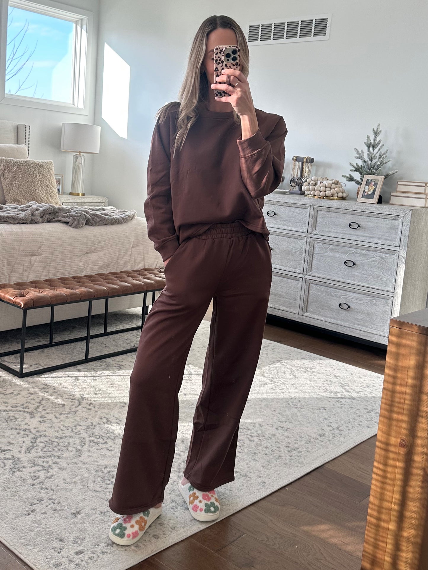 Fleece Lined Set- Brown