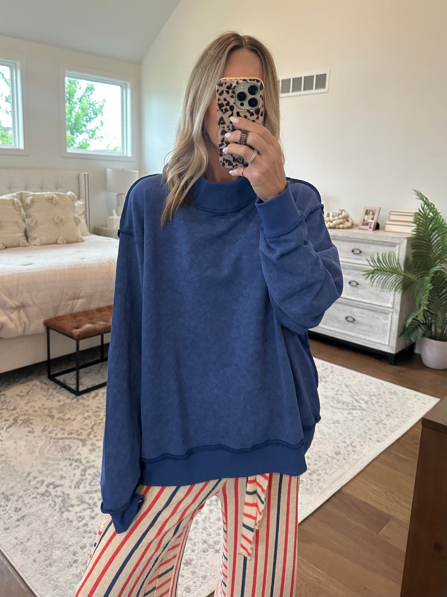 Royal Mock Neck Sweatshirt