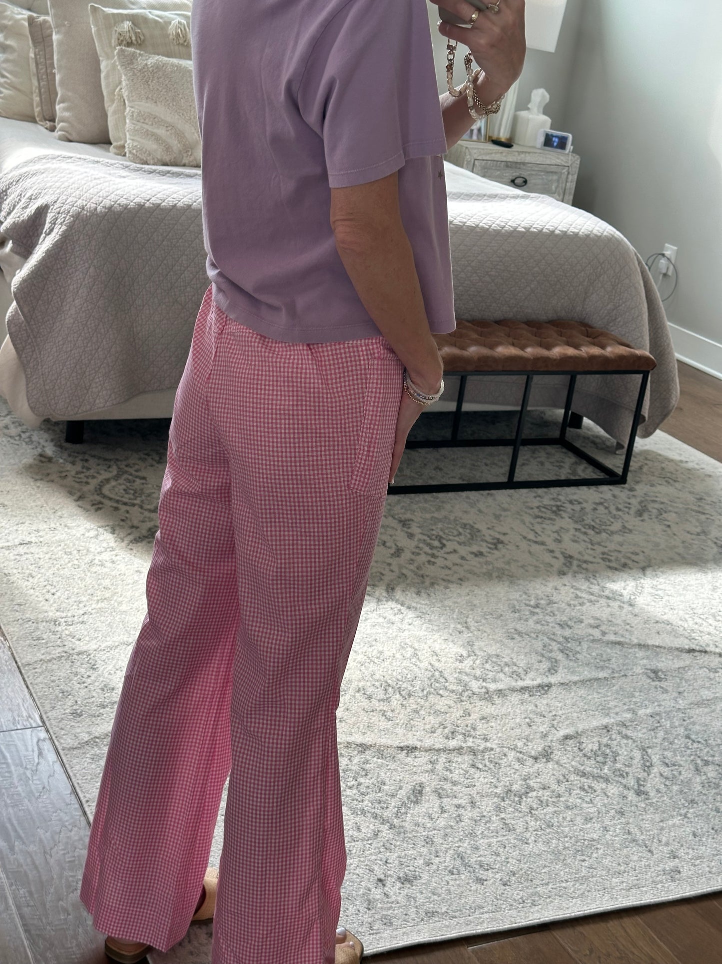 Gingham Pants- Pink