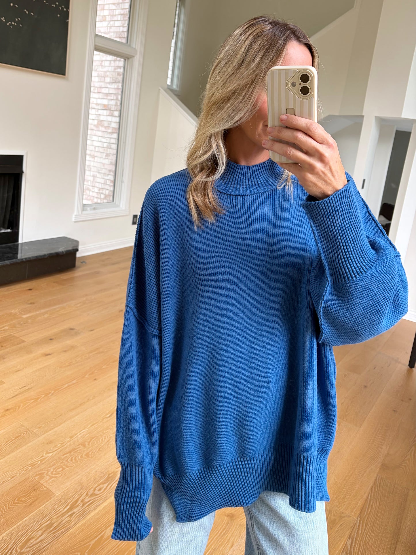 Oversized Sweater-Royal Blue