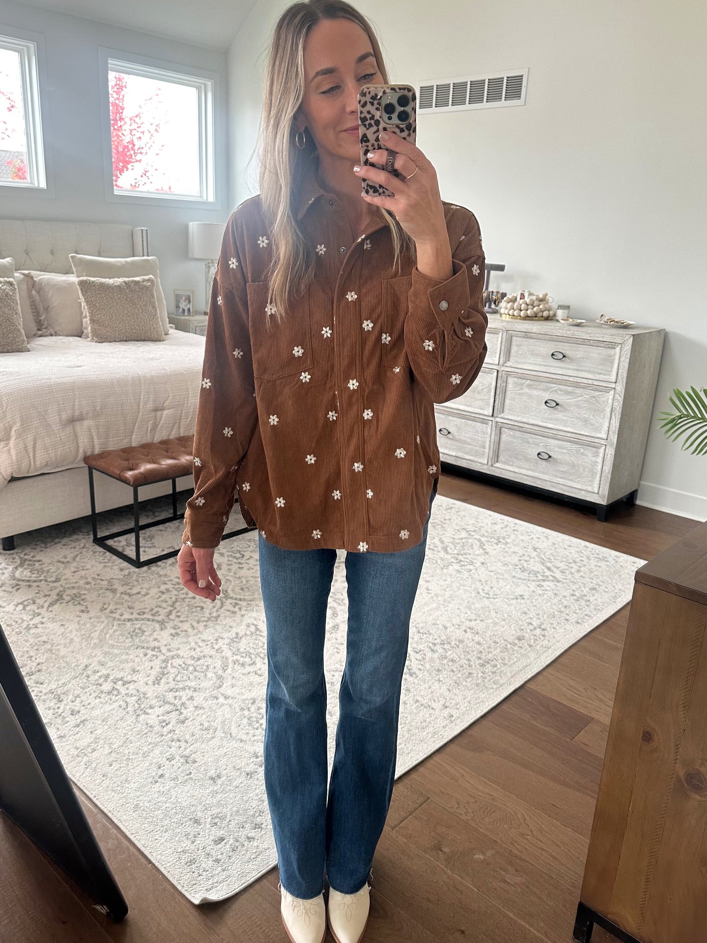 Floral Corduroy Shirt