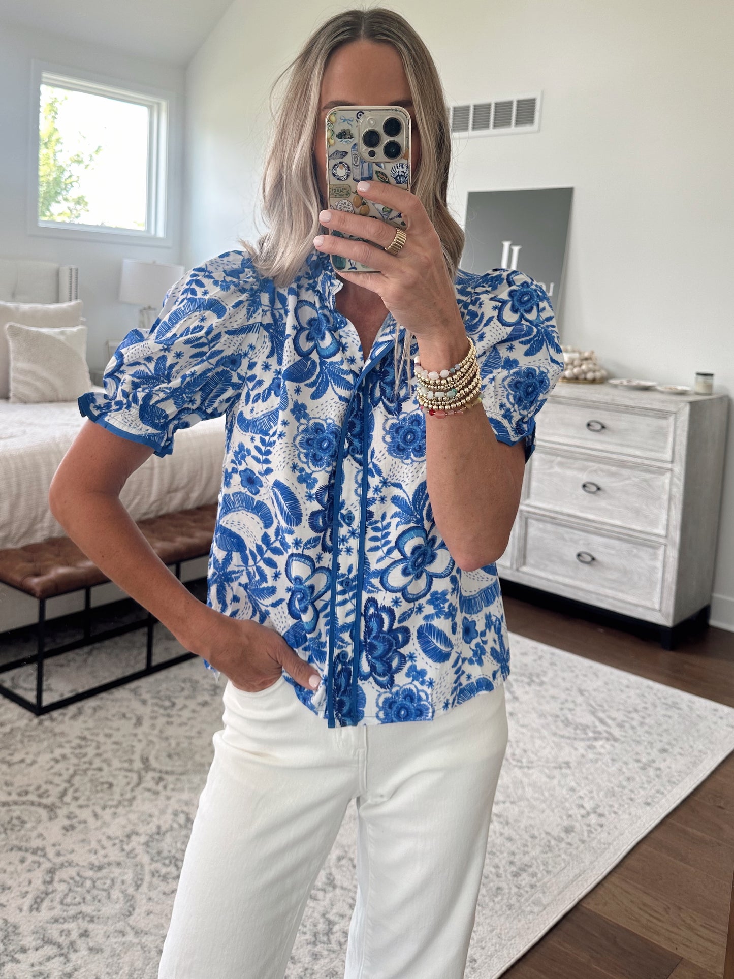 Blue & White Blouse