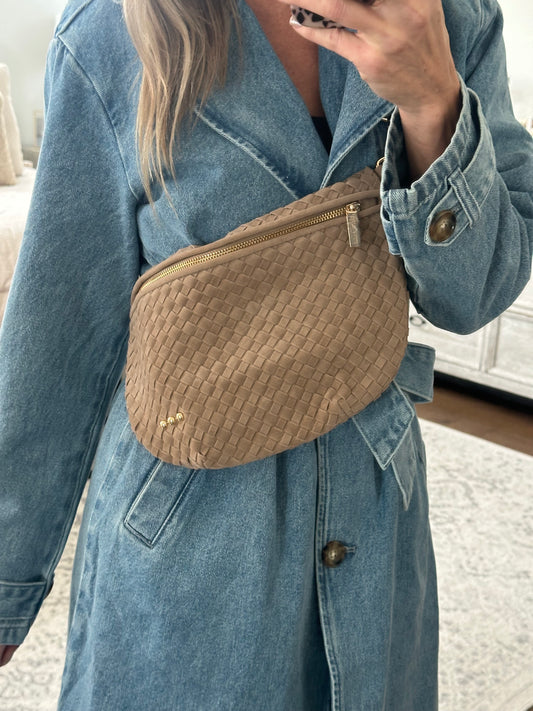 Woven Bum Bag- Taupe