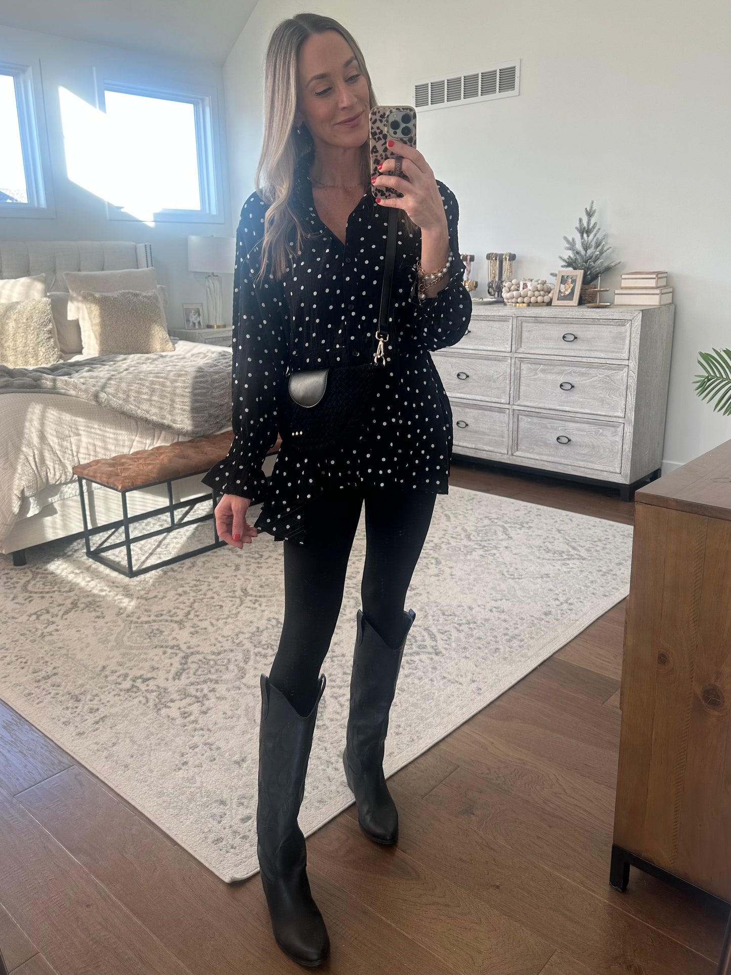 Black Polka Dot Tunic