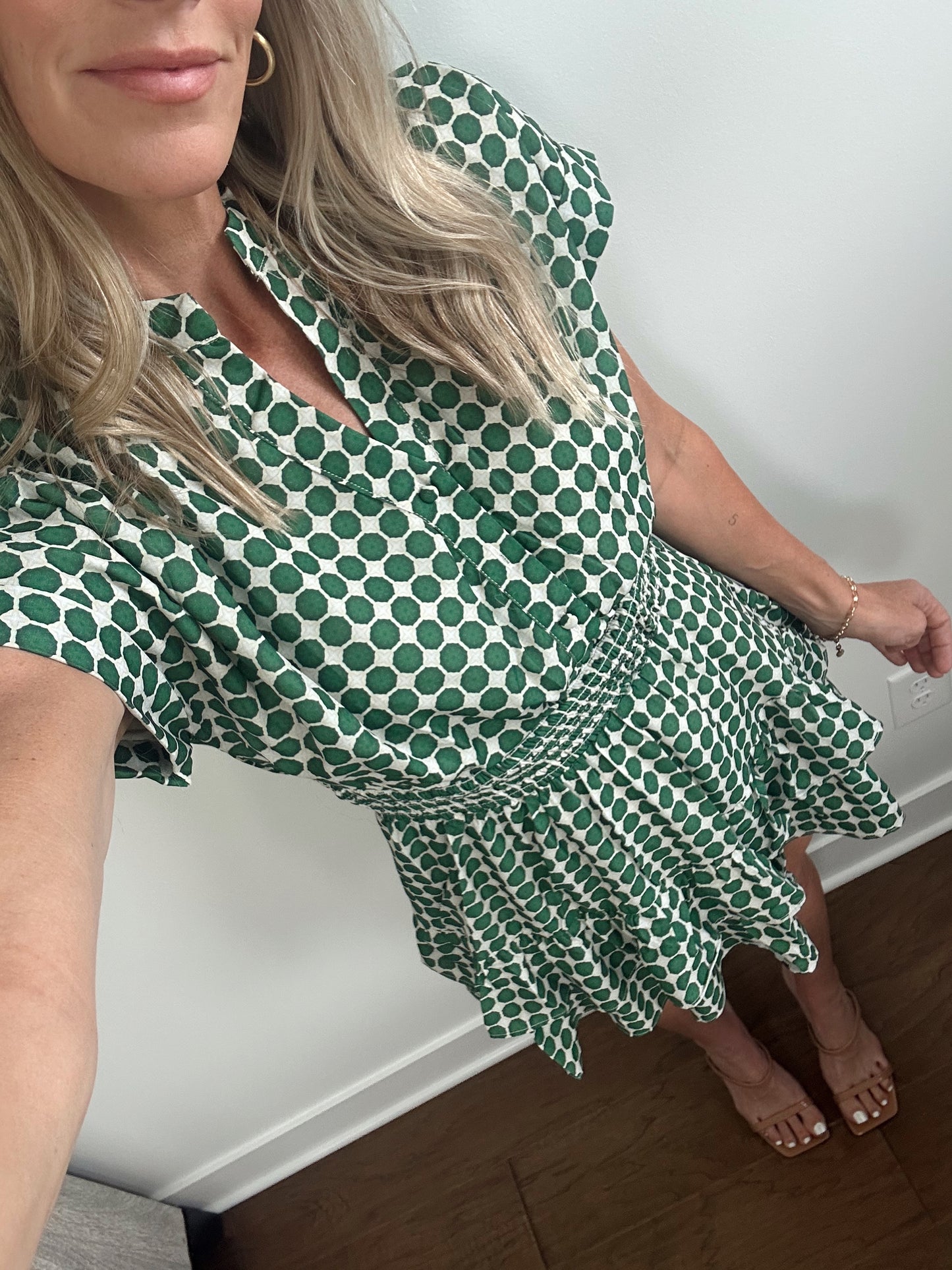 Green Smocked Dress