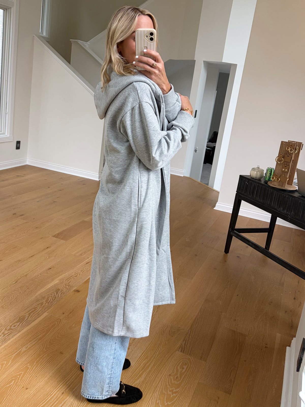 Hooded Duster- Heather Grey