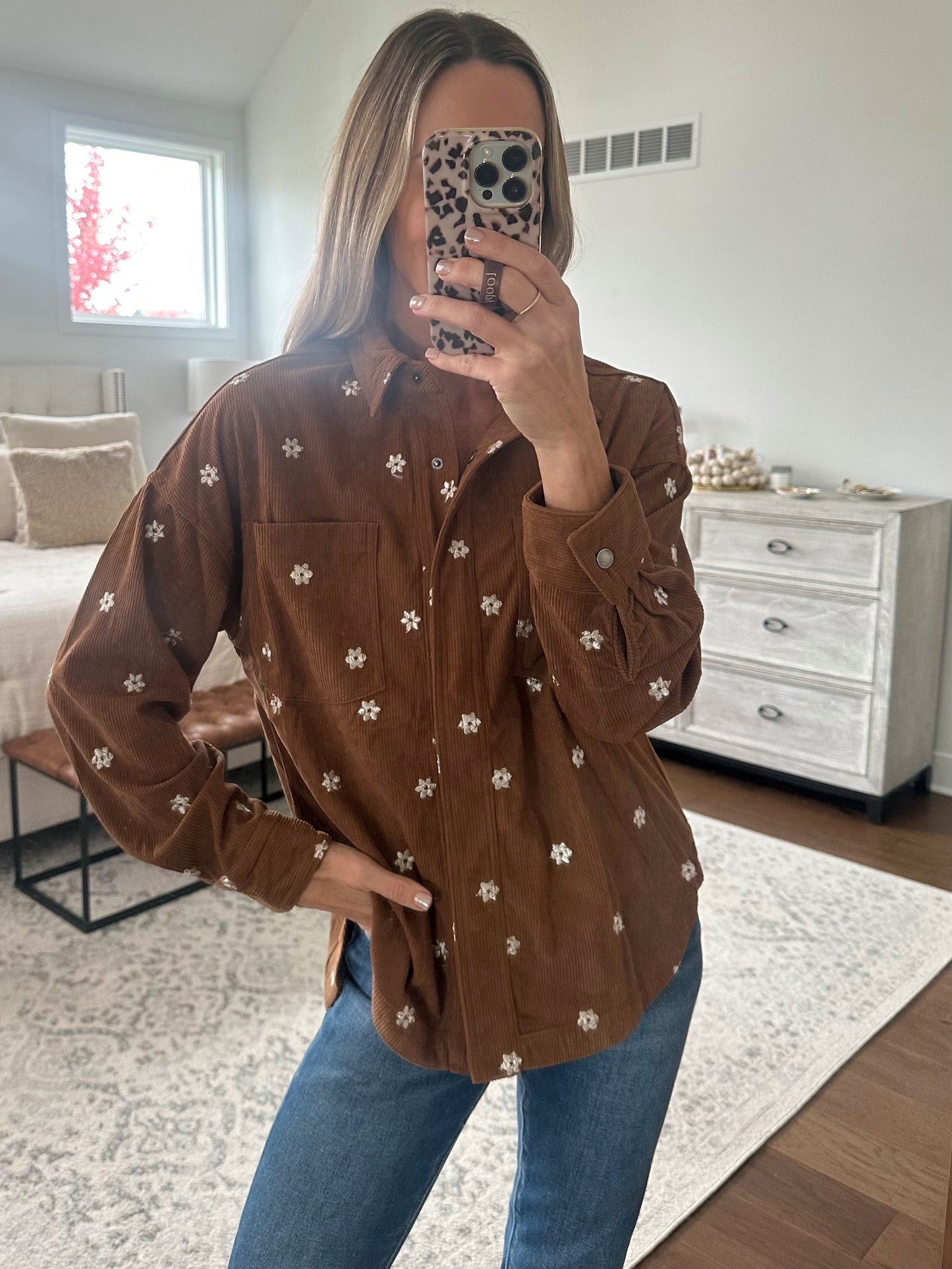 Floral Corduroy Shirt