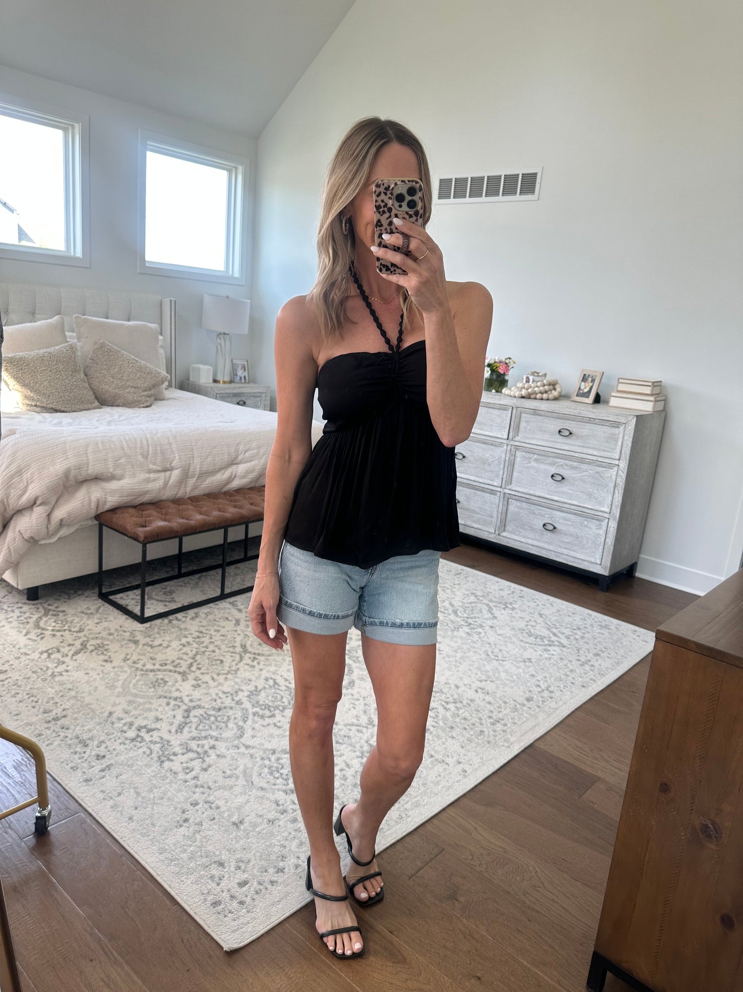 Silky Beaded Halter Top