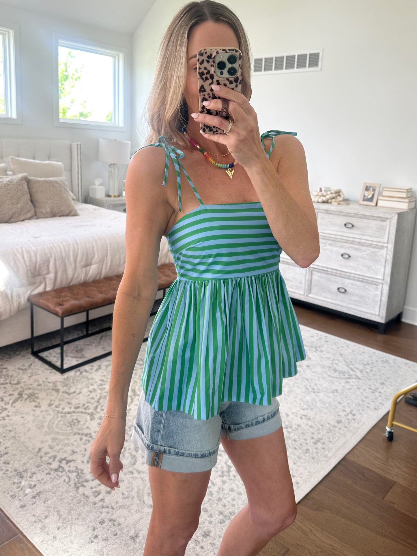 Green & Blue Tie Tank