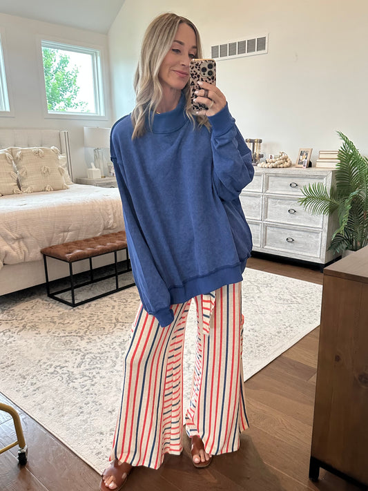 Royal Mock Neck Sweatshirt
