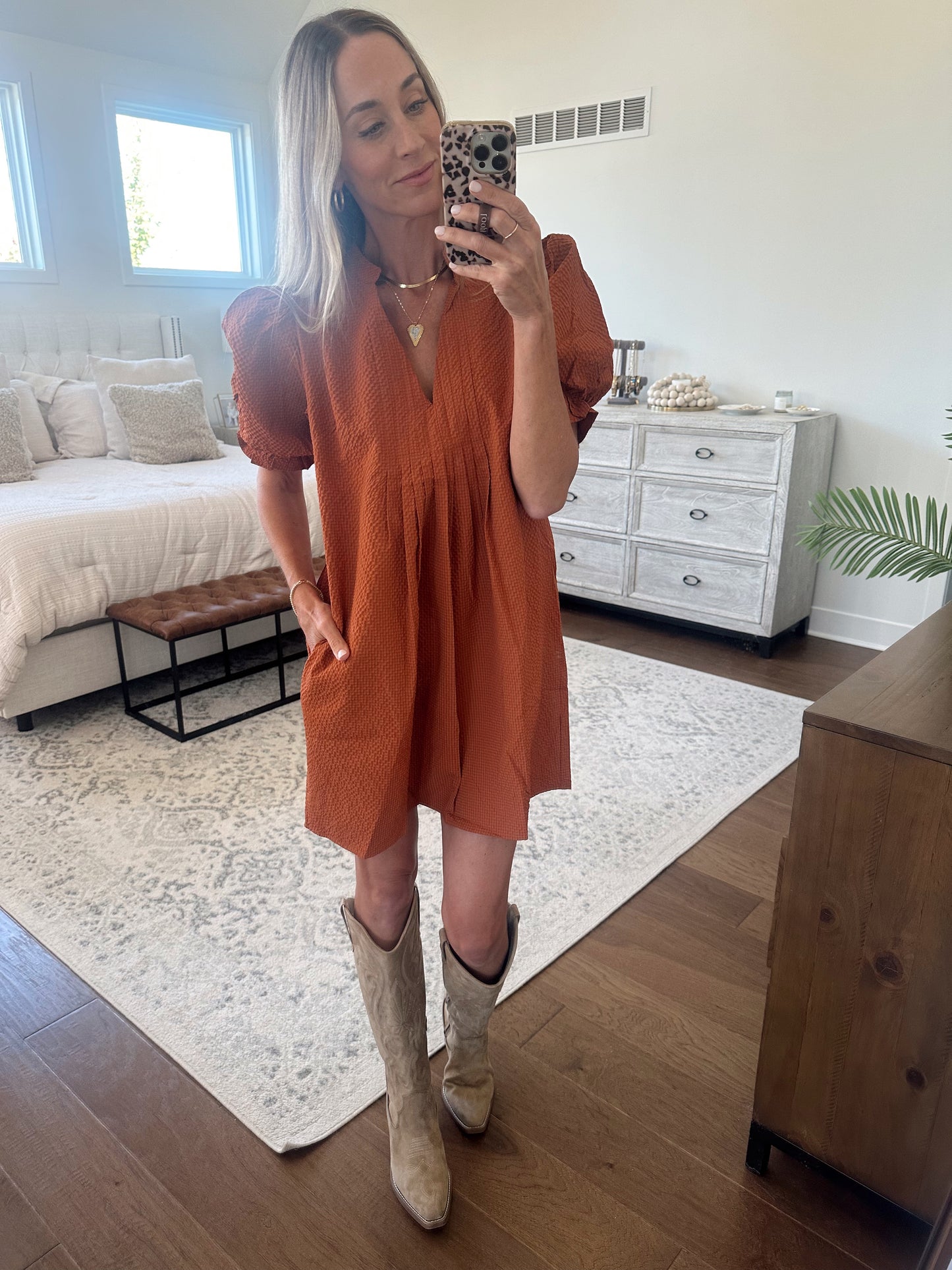 Rust Mini Dress