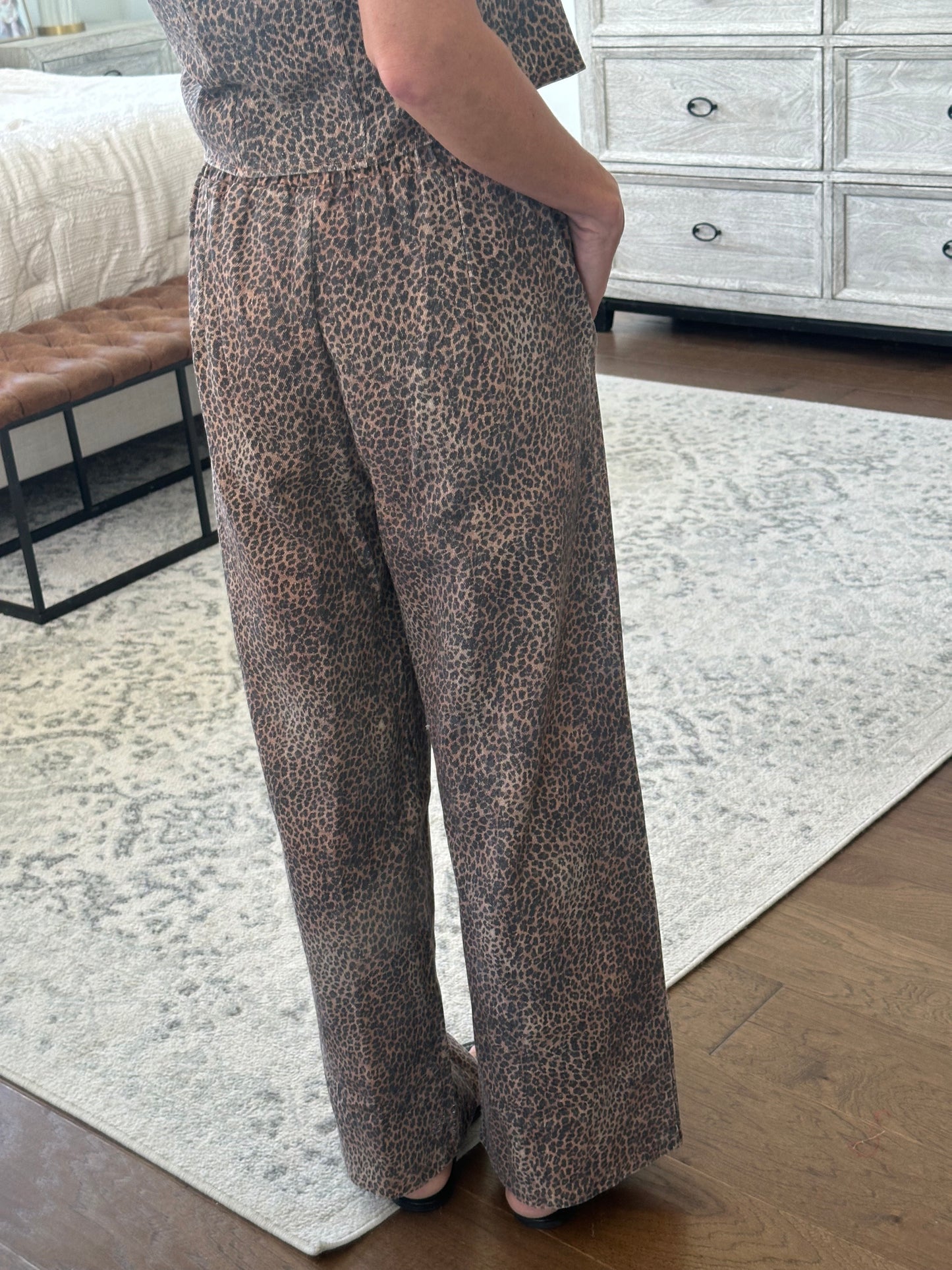 Leopard Denim Pants