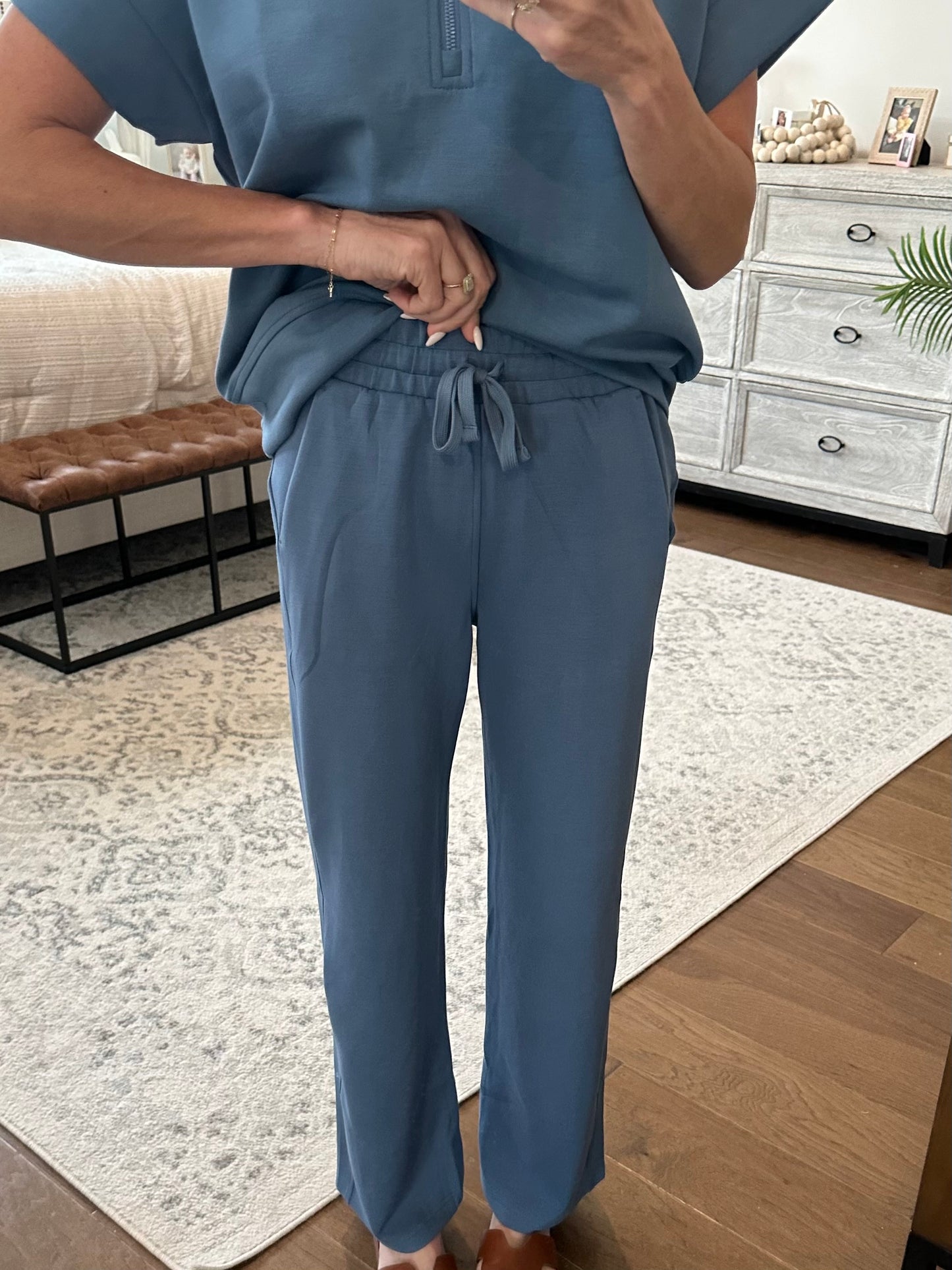 Straight Leg Lounge Pant- Blue