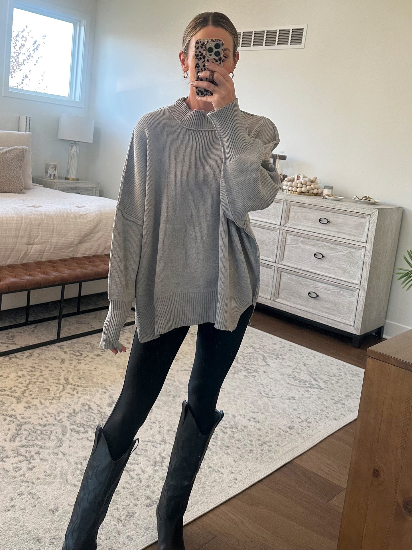 Oversized Sweater- Grey