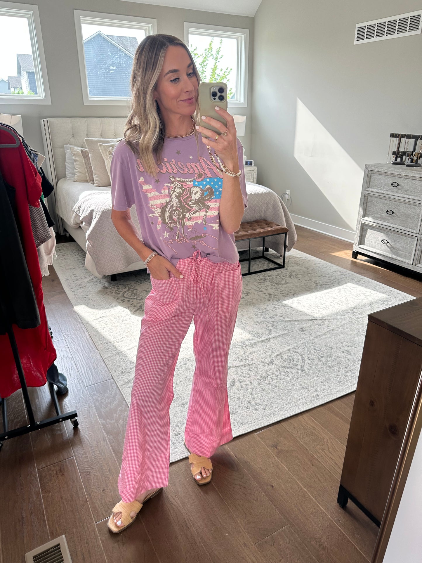 Gingham Pants- Pink