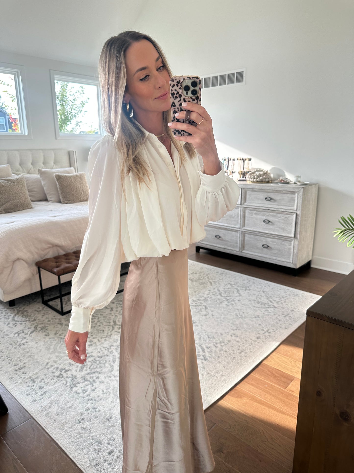 Bubble Hem Chiffon Top