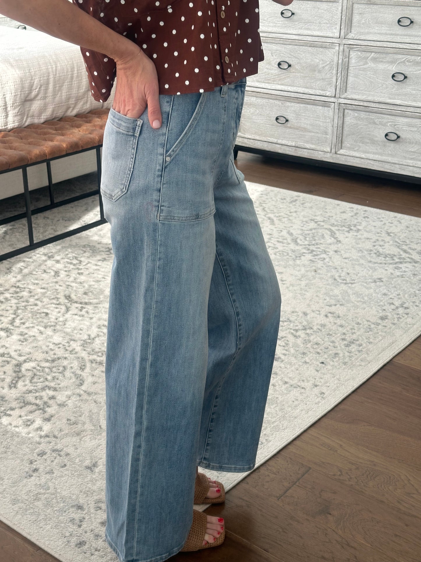 Light Wash Wide Leg Jeans