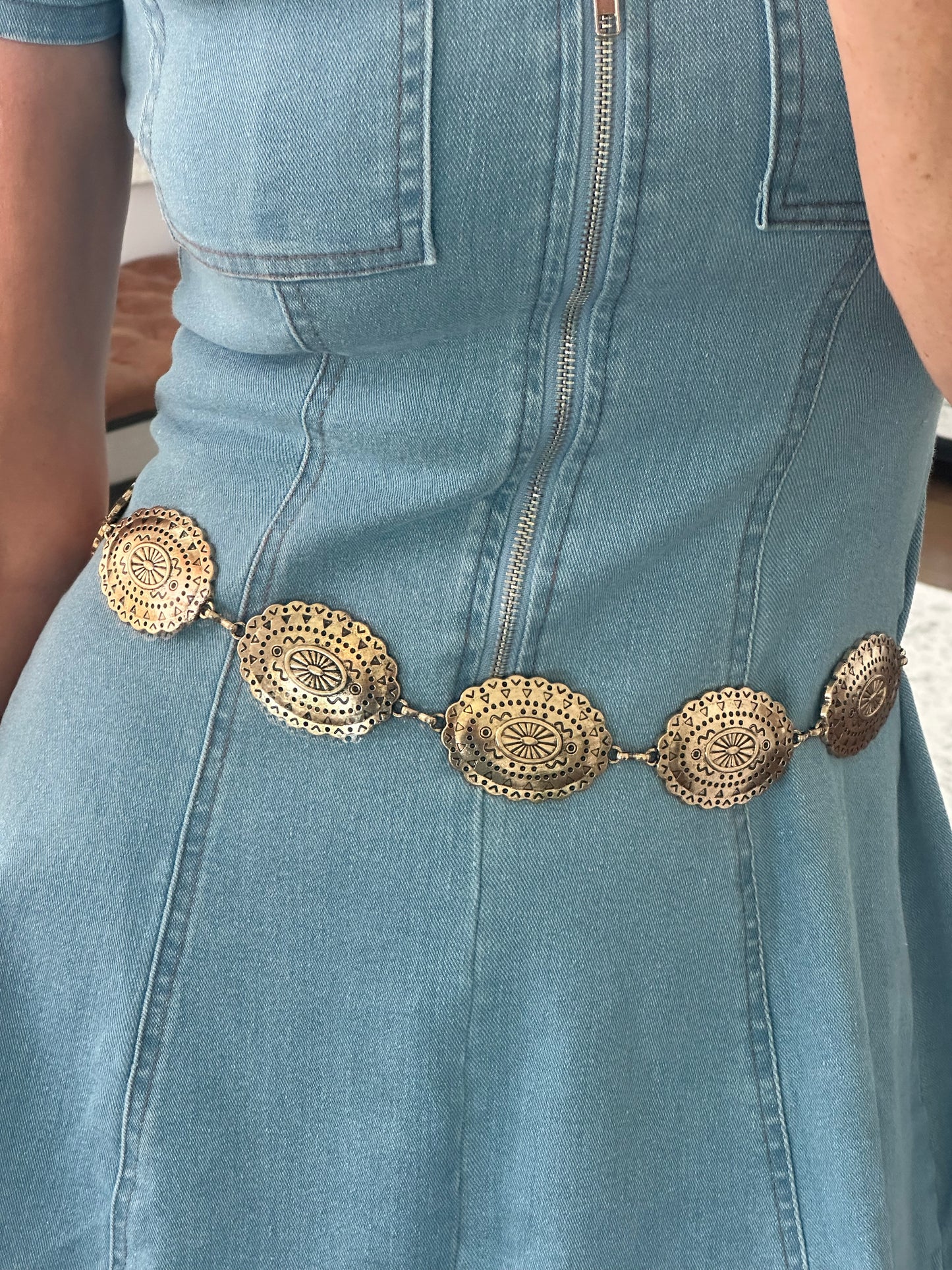 Gold Western Conch Belt