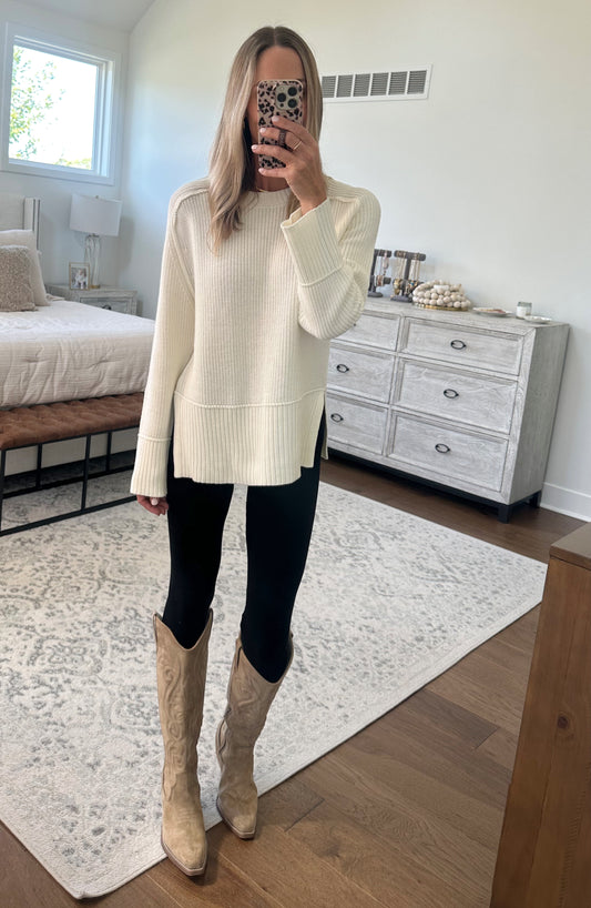 Cream Round Neck Sweater