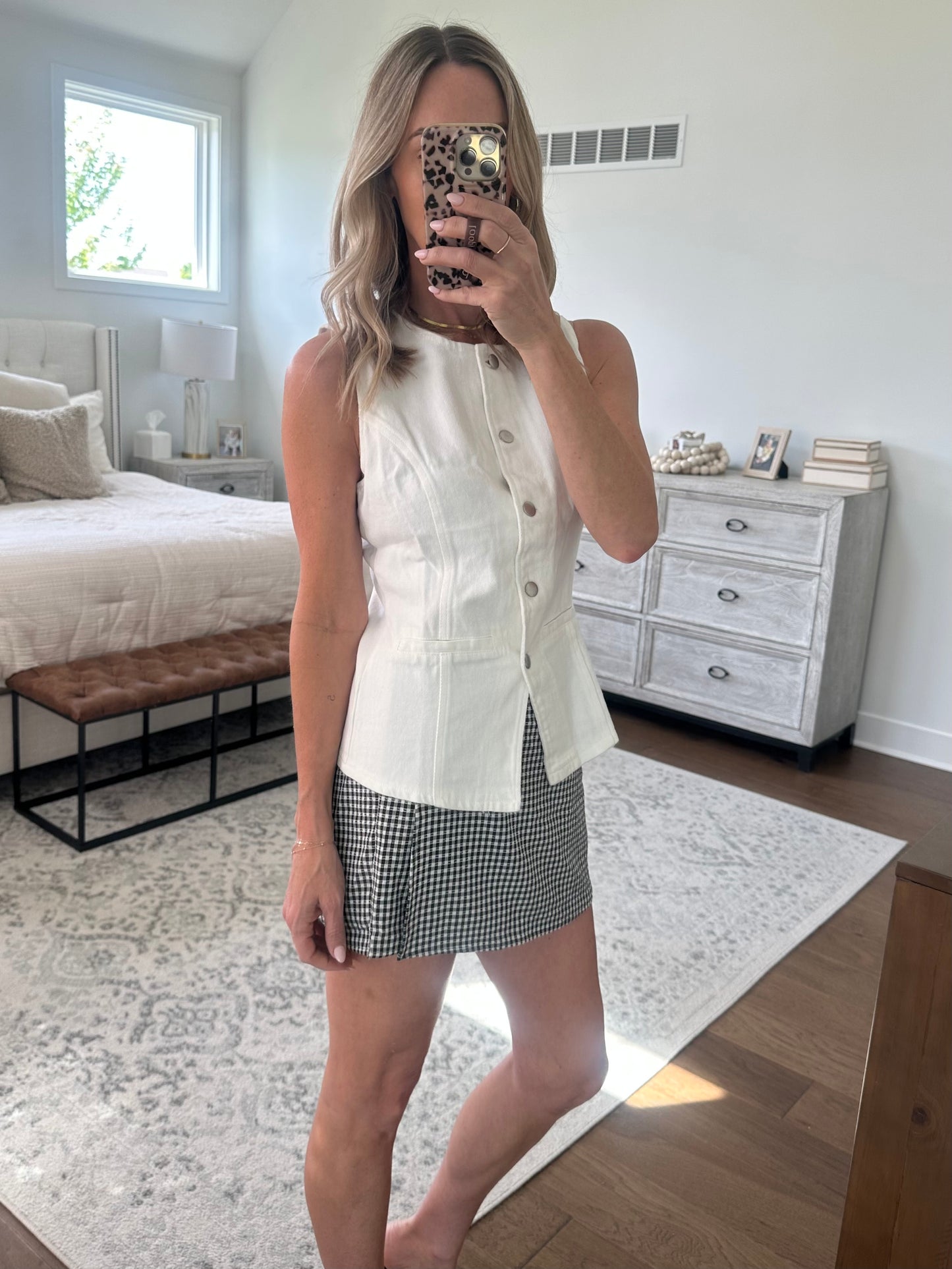 Denim Vest- Ivory