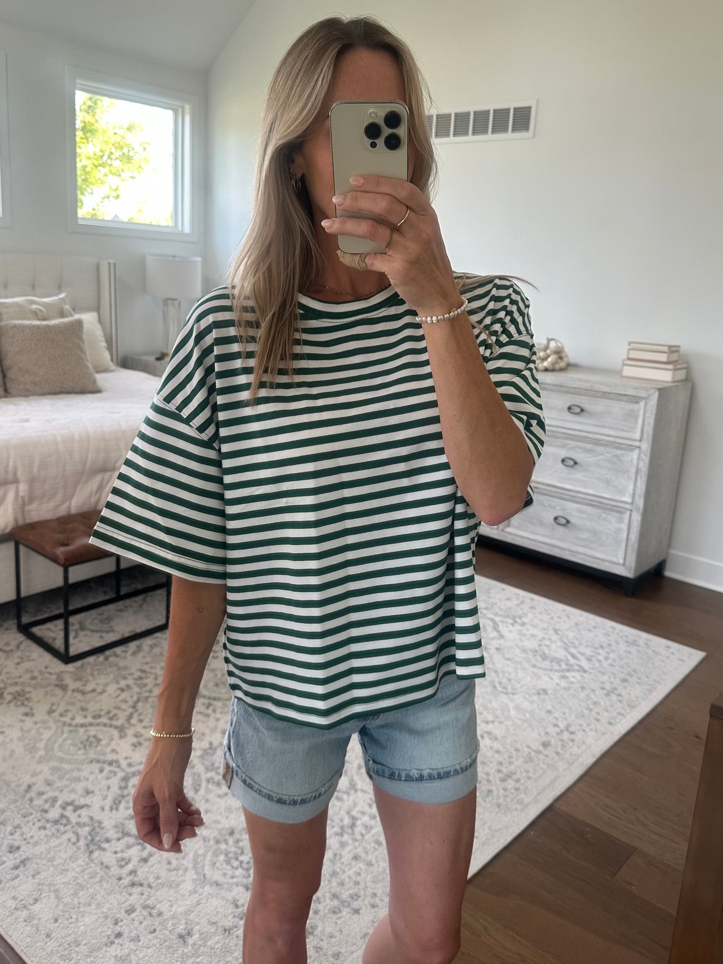 Oversized Boyfriend Tee- Green