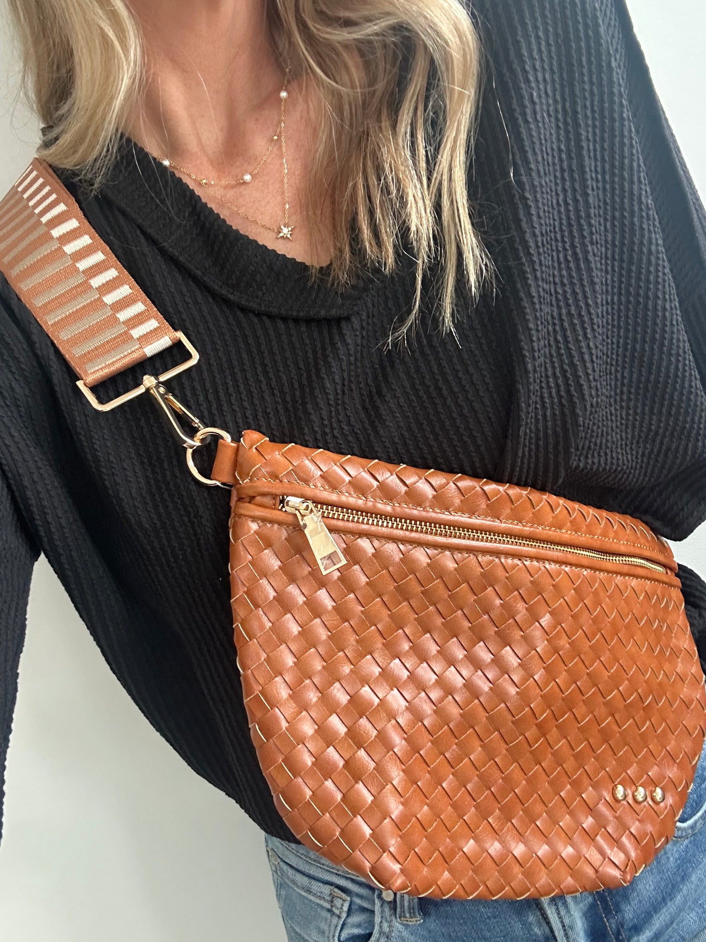 Woven Bum Bag- Brown