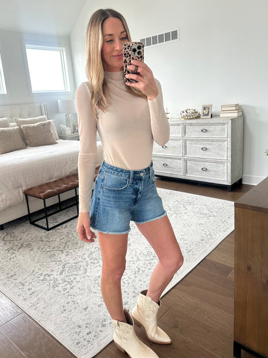 Sheer Rhinestone Long Sleeve