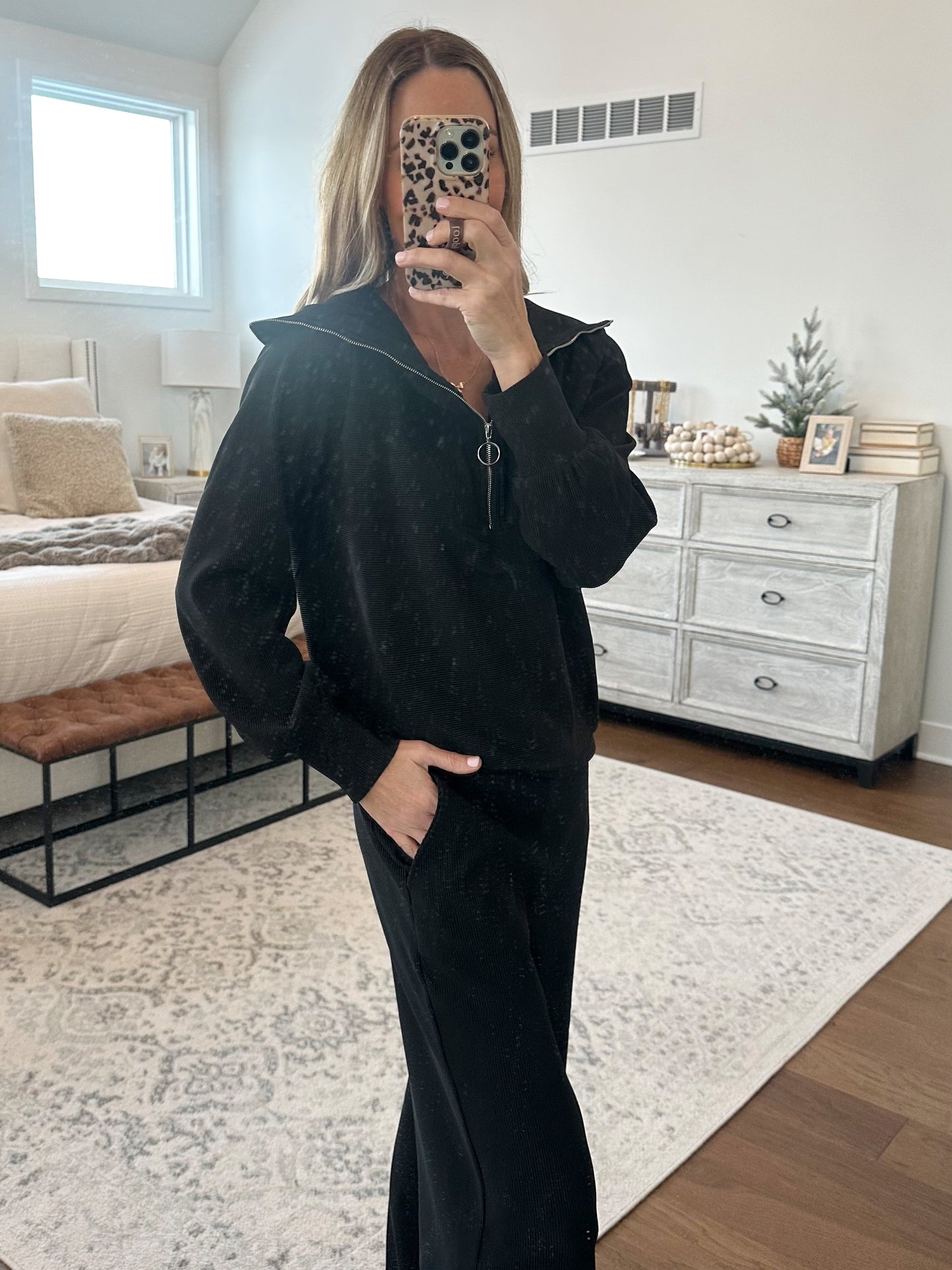 Half Zip Set - Black