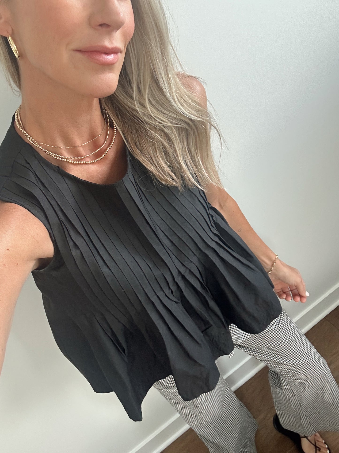 Black Pleated Tank