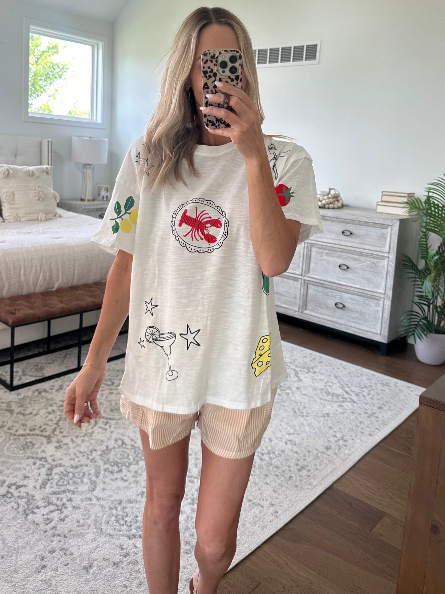 White Summer Print Tee