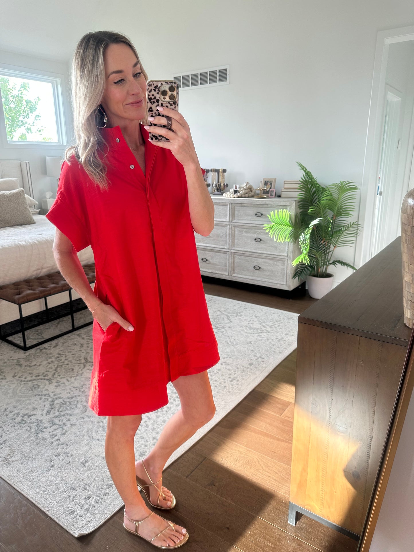 Red Shift Dress