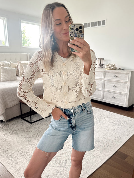 Floral Crochet Cardi