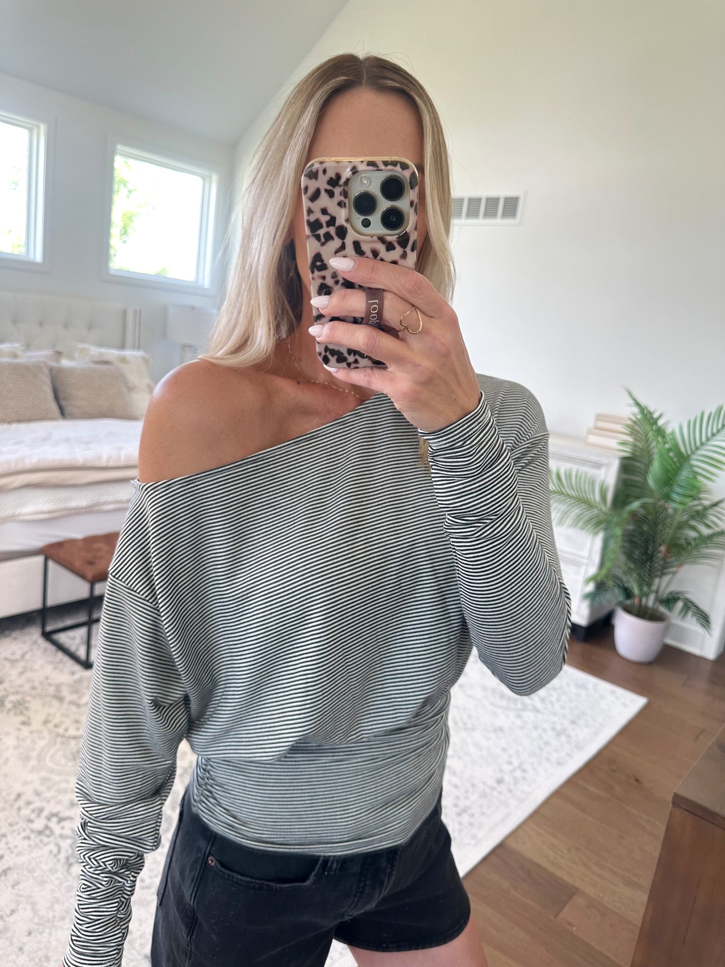 Striped Off The Shoulder Top