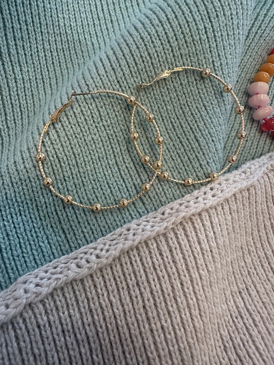 Gold Dot Hoops