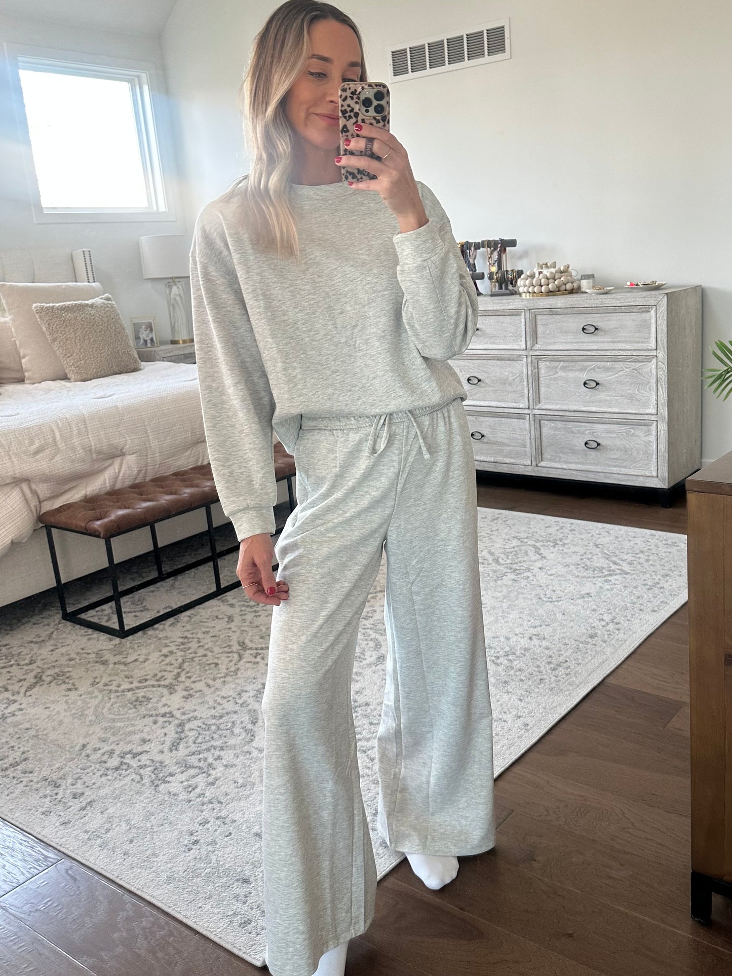 Crewneck Set- Heather Grey