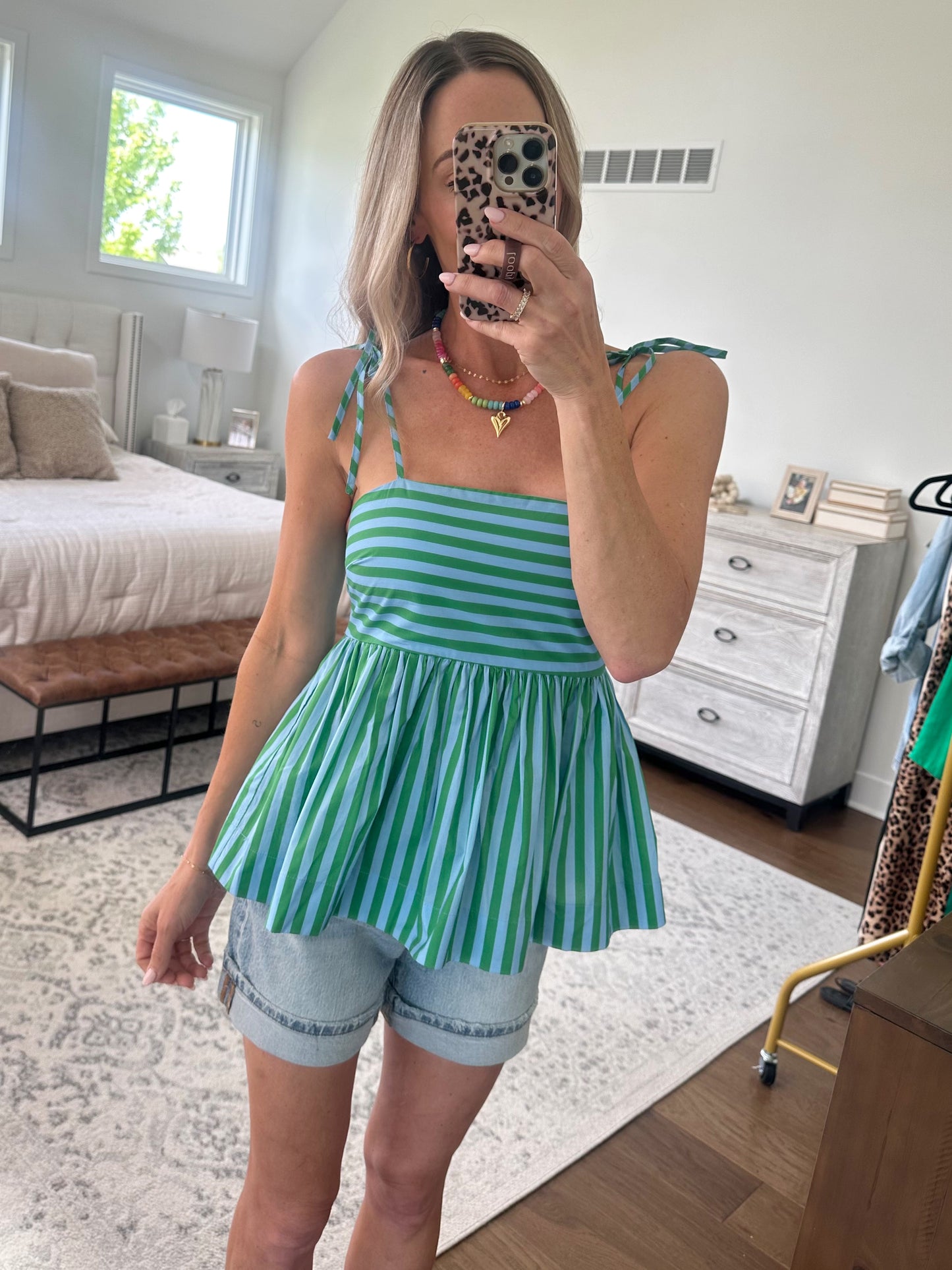 Green & Blue Tie Tank