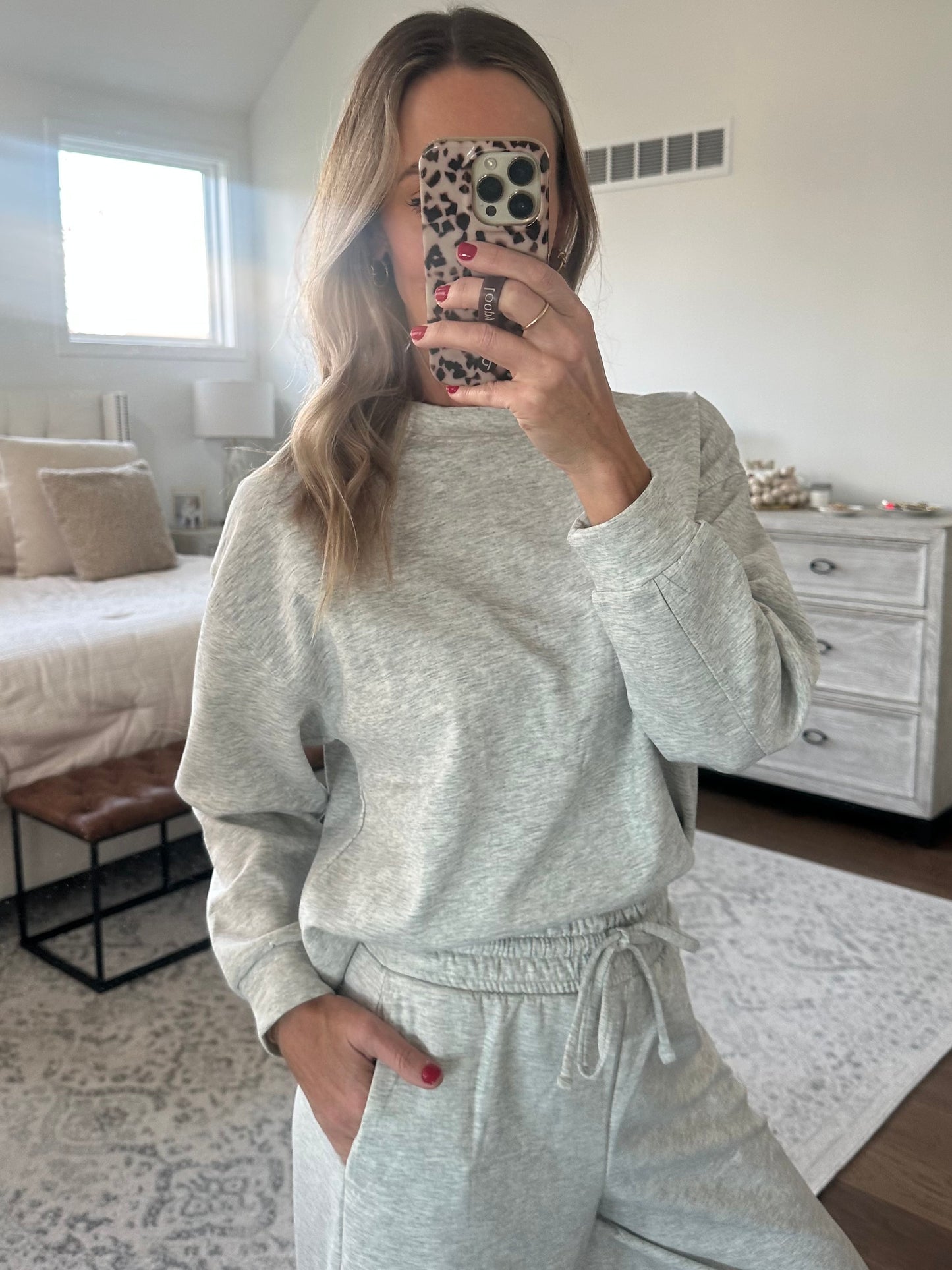 Crewneck Set- Heather Grey