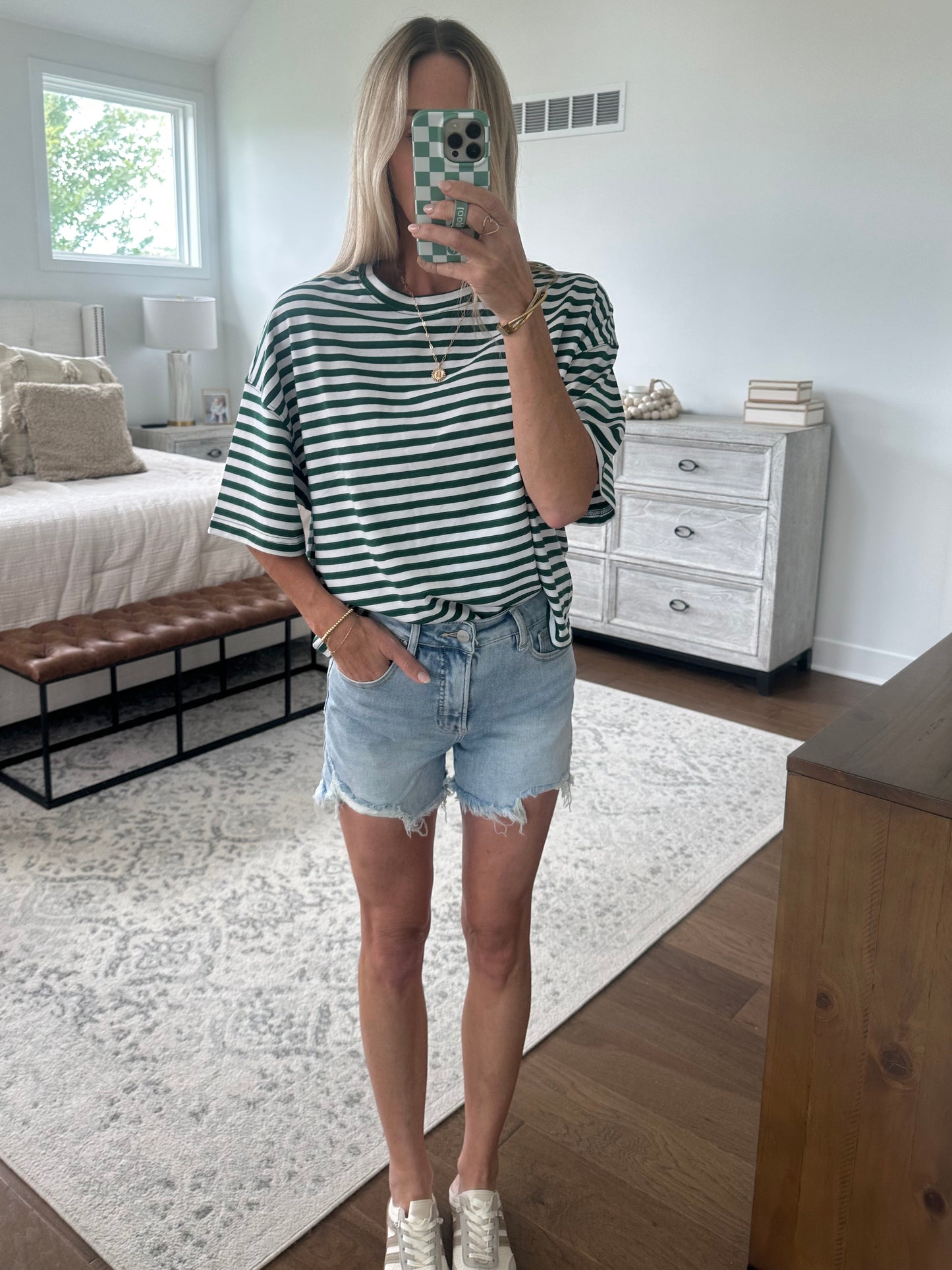 Oversized Boyfriend Tee- Green