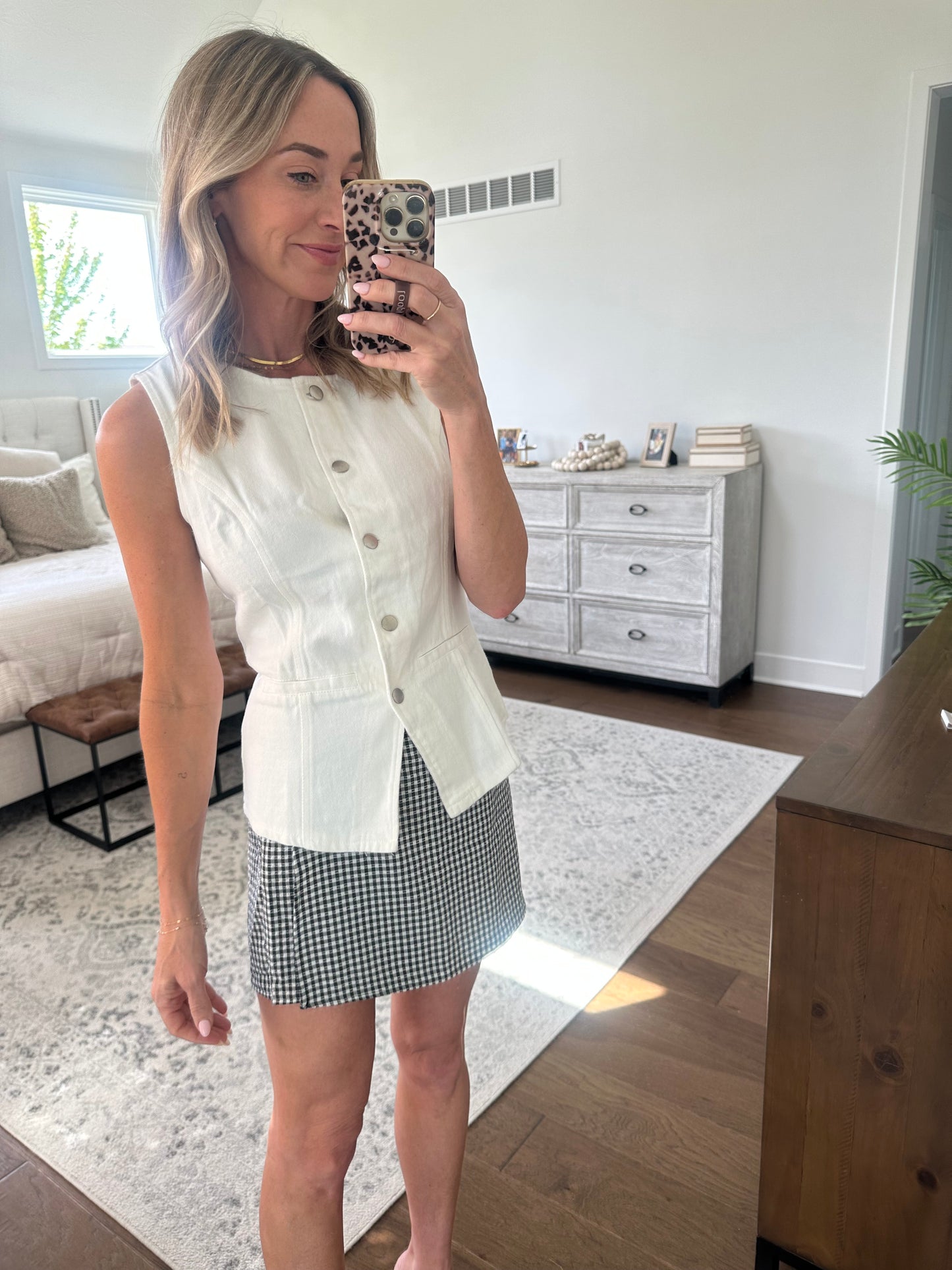 Denim Vest- Ivory
