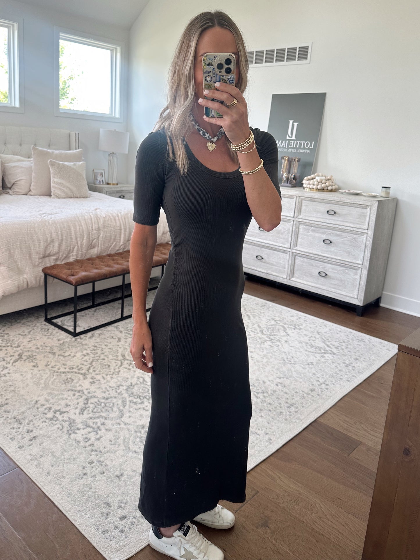 Charcoal Scoop Neck Maxi