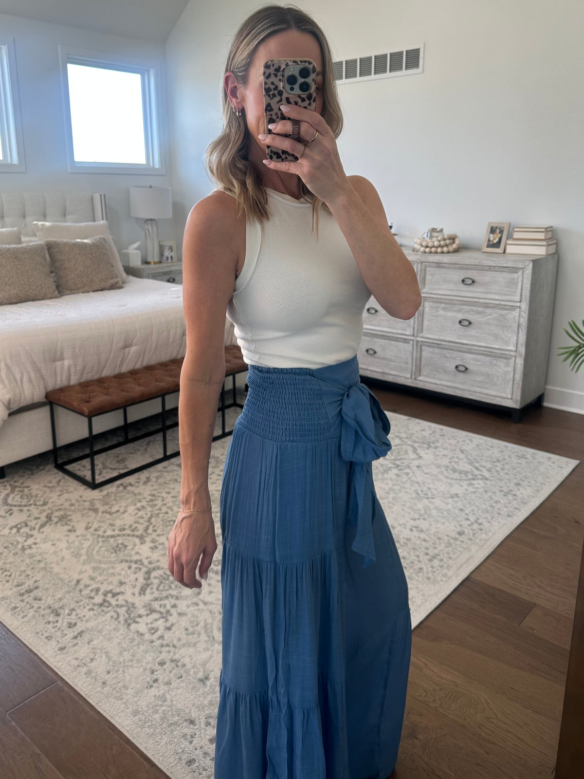Flax Ruffle Wide Leg Ruffle Wide Leg Pant- Blue – Lottie James