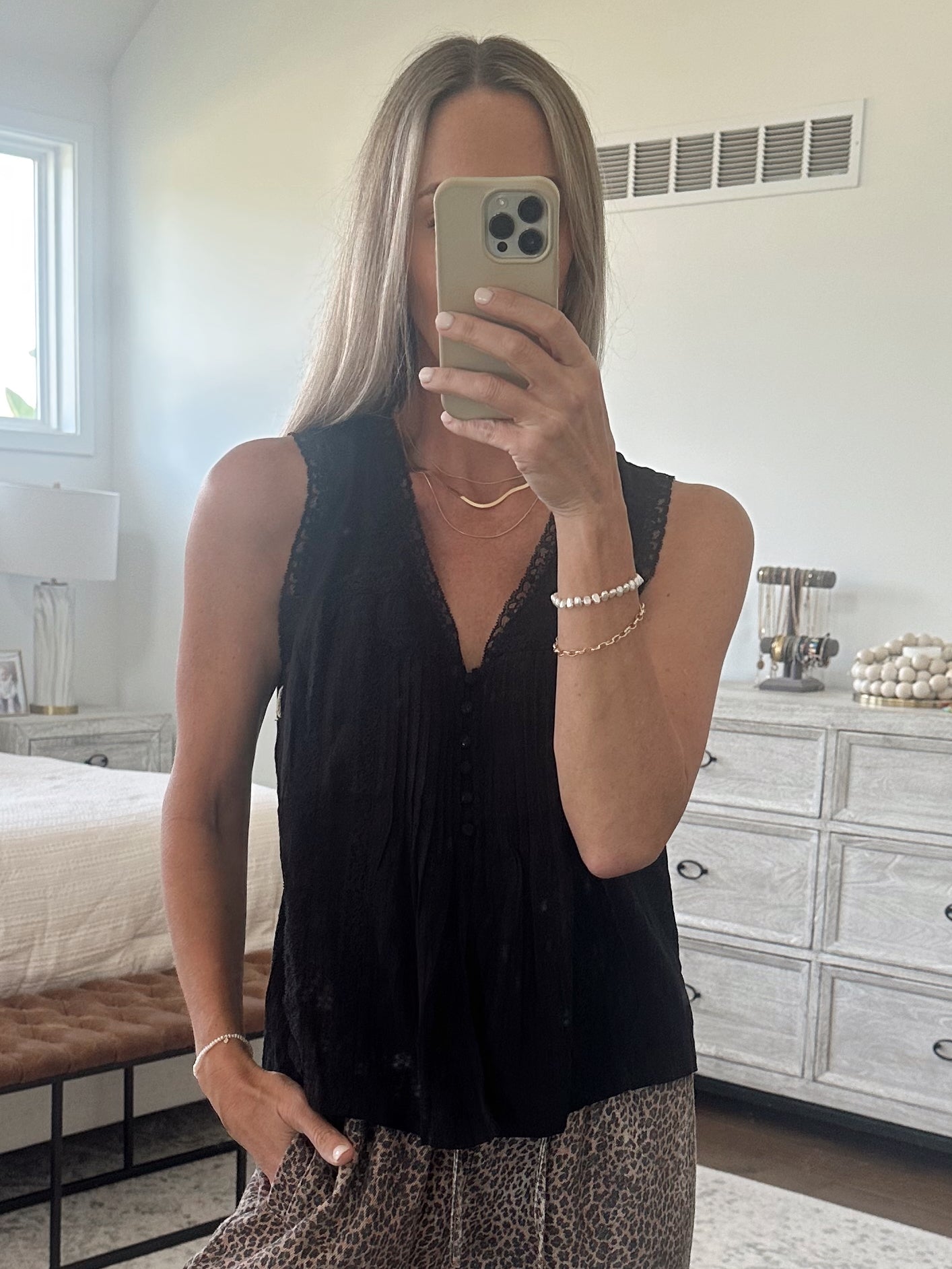 Black Pleat Blouse