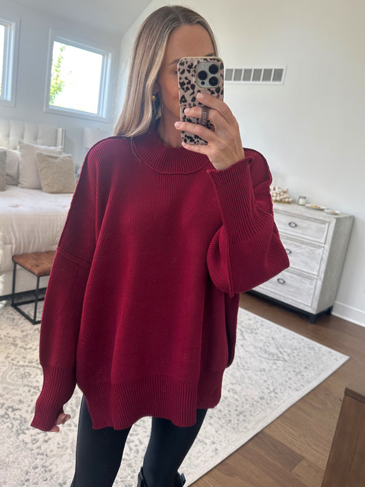 Oversized Sweater- Cabernet