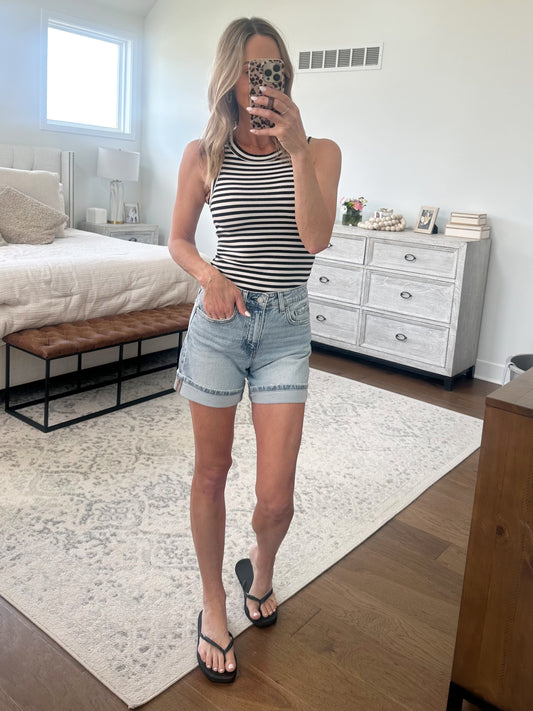 Black & White Striped Tank
