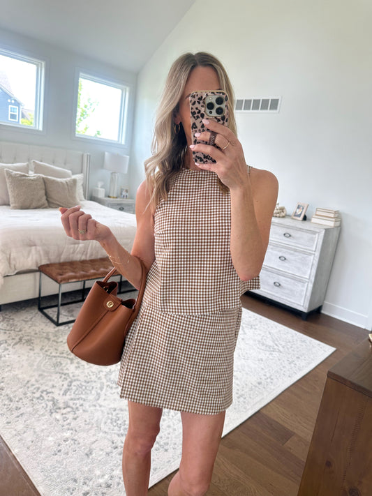 Gingham-Set - brown