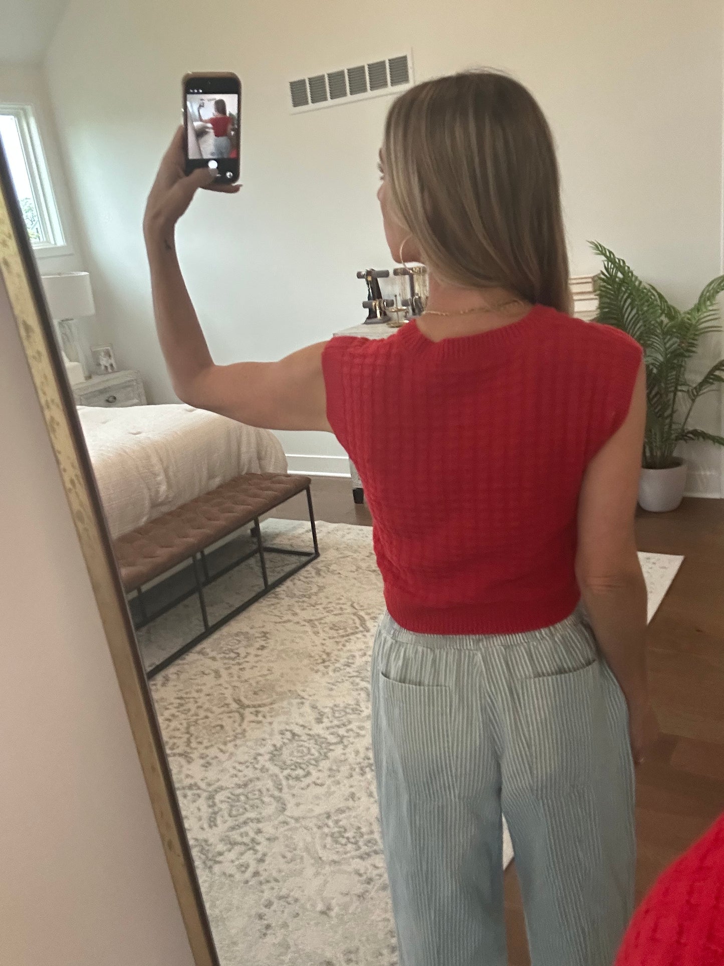 Red Sweater Tank
