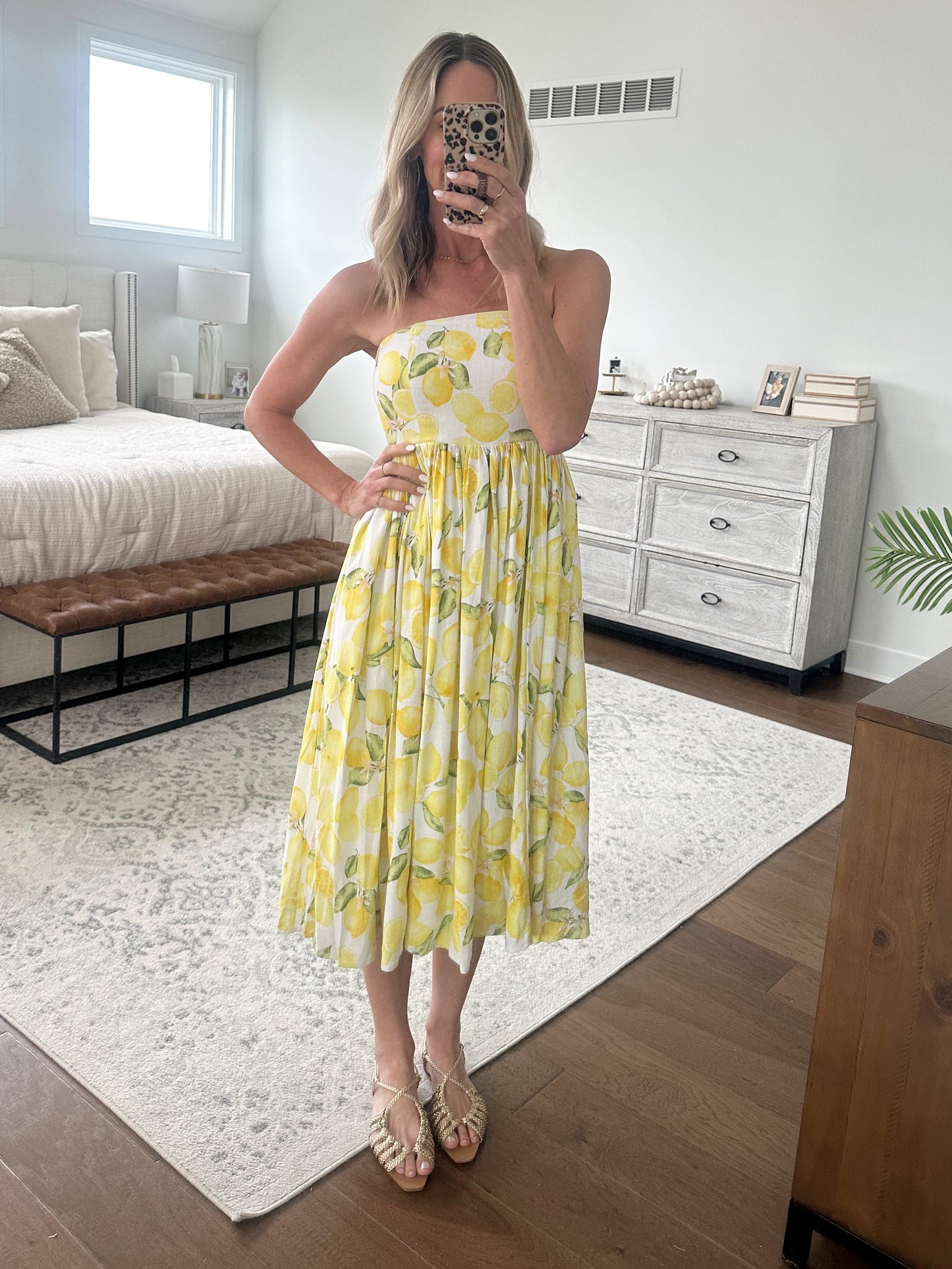 Lemon Strapless Dress